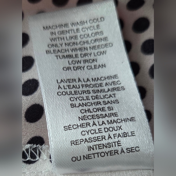 Tahari Black and White Striped Polka Dot Button Down Shirt SIZE XL. Like New. - Picture 10 of 11